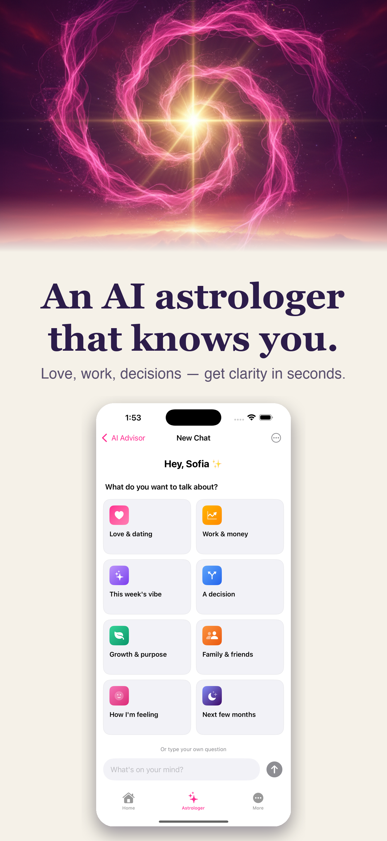 Ai-Logy AI Advisor with topic cards